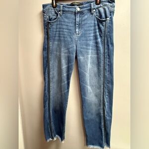 EUC Liverpool Light Blue Cropped Straight Leg Jeans w/Zips